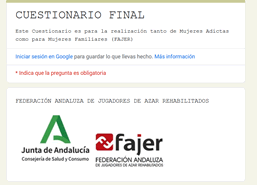 Cuestionario mujeres adictas y mujeres familiares adictos FAJER