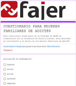 Cuestionario mujeres familiares adictos FAJER